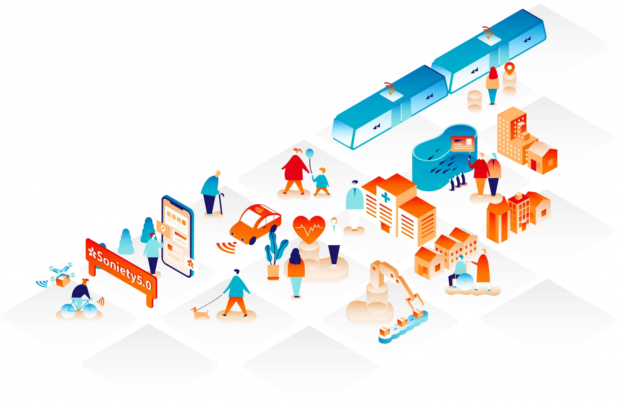 モビリティアプリが実現するスマートシティのイメージ画像